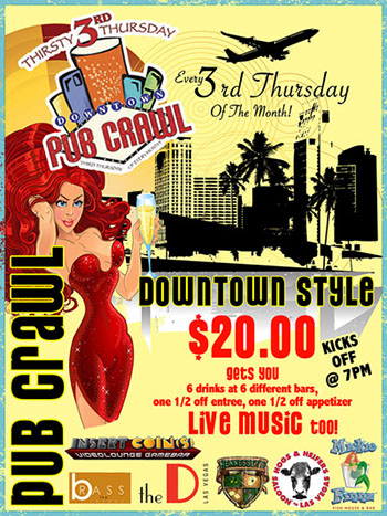 downtown Las Vegas Fremont Steet pubcrawl pub crawl